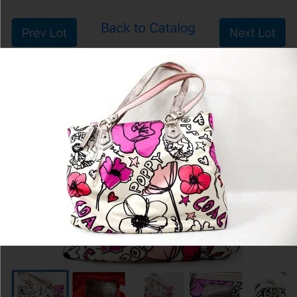 Coach Poppy Floral Tote - Pink, White, and Silver - Picture 7 of 11